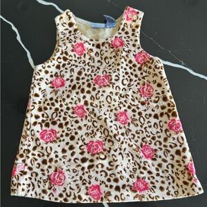 Y2K Leopard Print Dress‎ with Pink Roses